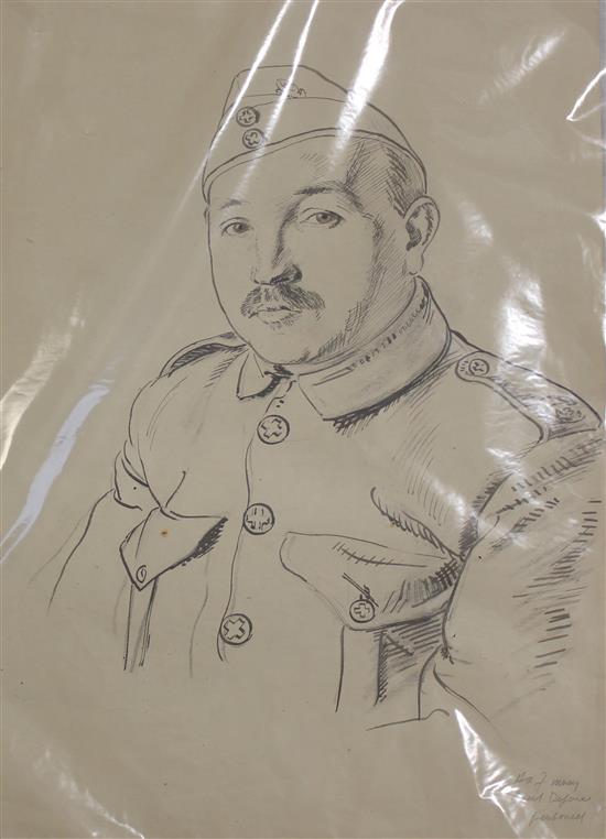 Hubert Arthur Finney (1905-1991) Studies of Civil Defence personnel, 22 x 15in., unframed